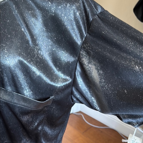 Vintage Gianna Women’s Black Silver metallic look Oversized Short Sleeve Top M - Picture 6 of 17